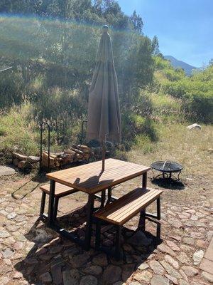 Backyard area, Blue Spruce Cabin.