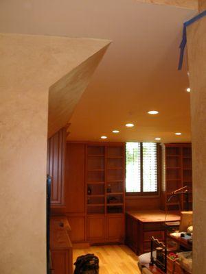 Garage door to ceiling
( converted garage)