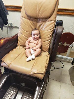 Mommy got a pedi and my little one got spoiled by the staff...very family friendly place. 3