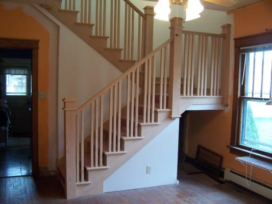 Custom stairs to a new 2nd story addition.