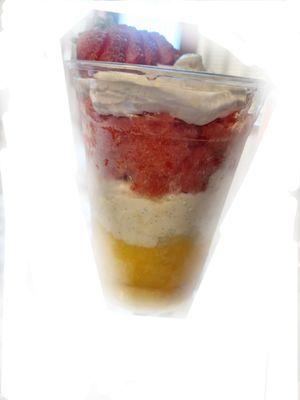 Strawberry freeze vanilla ice cream and orange freeze