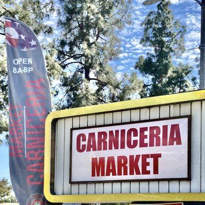 Marquee style Street sign for Carniceria Market in Montclair.