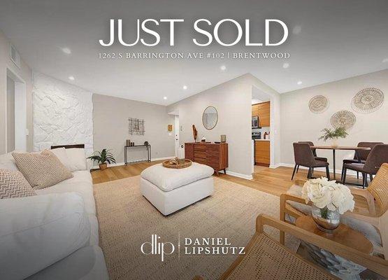 SOLD 
Date: 03/18/22
Address: 1262 S Barrington Ave
$800,000
2 Beds | 2 Baths 
1,124 SQ FT. Represented Buyer