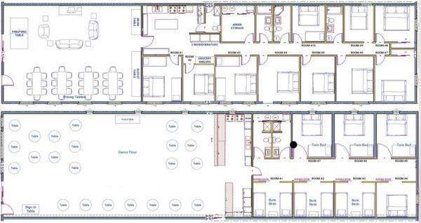 The original floor plans of our guest lodges... Renovations have slightly changed the layout, but you get the gist!