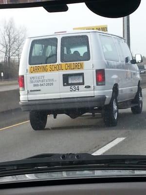 At 7:50 am on 4/7 this driver nearly side swiped me on I-91 bc she was on her cell. Thankfully no children were aboard.