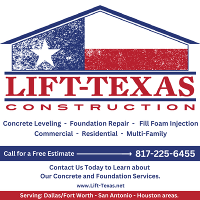 Concrete Leveling and
 Foundation Repair for Residential and Commercial Properties 817-225-6455