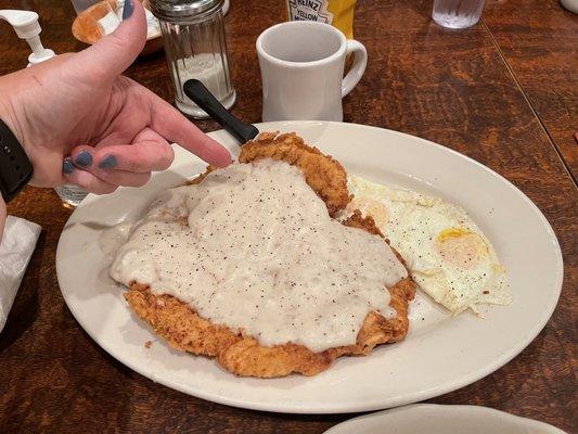 Here's the chicken fried chicken.