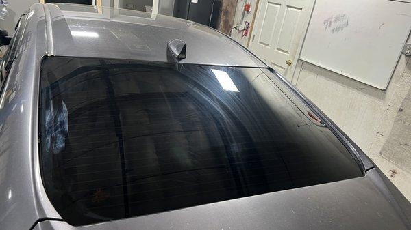 Rear window tinted