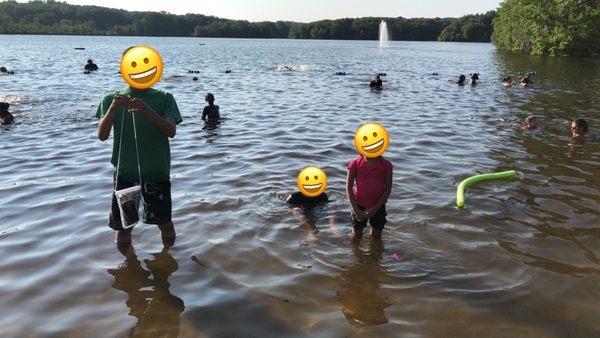 Kids in the lake