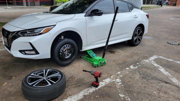 Tire Change Roadside Assistance.