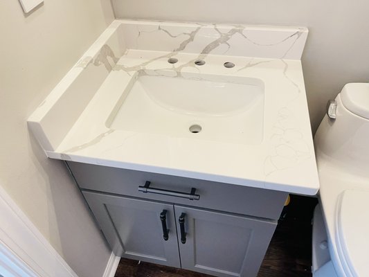 Vanity Quartz white rectangular sink