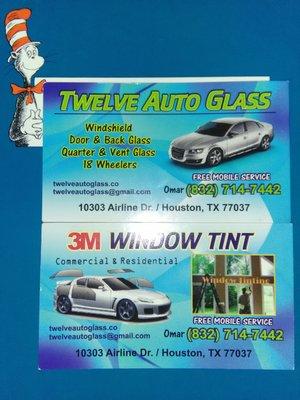 Welcome to Twelve Auto Glass. " WE GO TO YOU'   / free mobile services  / UNBEATABLE PRICES . ASK FOR OMAR & GET 50% OFF