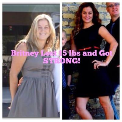 Britt totally transformed her figure in our group personal training sessions.