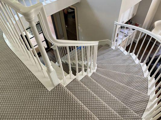 Patterned Carpet on Stairs In Far North Dallas