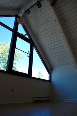 You can have a private or small-group yoga session in our upstairs loft studio. We love the cork floor and treehouse feel!