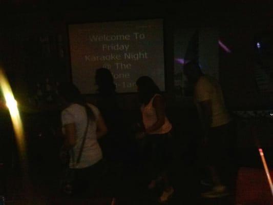 Karaoke/dancing time at one of our events in 2011