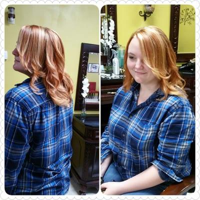 Allover color & Highlights done by Layla