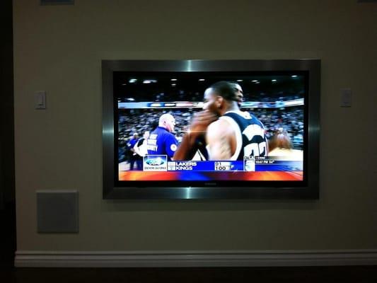 Custom framed TV with double side mirror