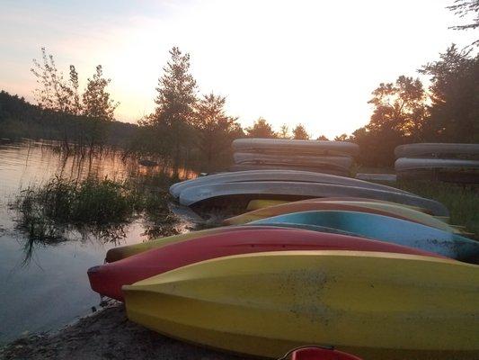 Kayaks and canoes at Pickerel Lake