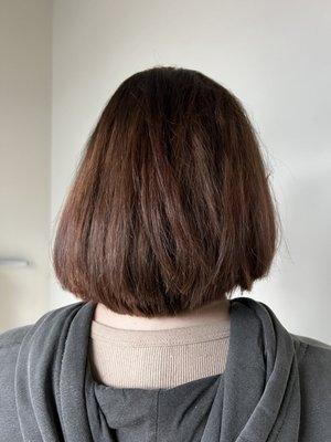 Super uneven long left side and very short right side