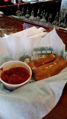 Mozzarella sticks were so good and gooey. Light breading with lots of flavor.