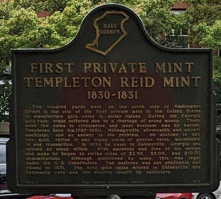 First Private Mint Historical Marker, Gainesville