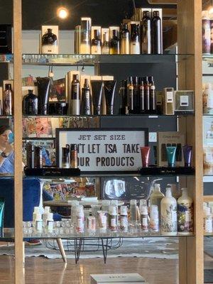 Loved the sign in the products display.