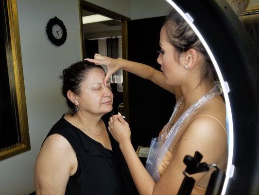 One of our students in action during her microblading course!