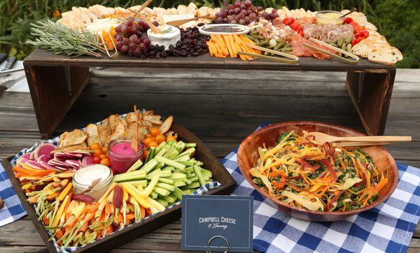 grazing boards, crudite and salads