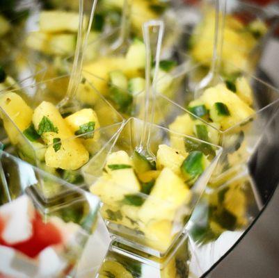 Cool off this summer with our Pineapple Cucumber Salad. (Shown here served in mini individual cups)