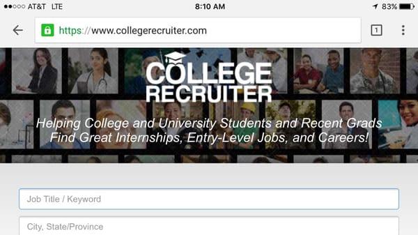 CollegeRecruiter.com home page