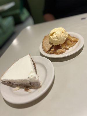 Apple pie a la mode and house made chocolate pie!