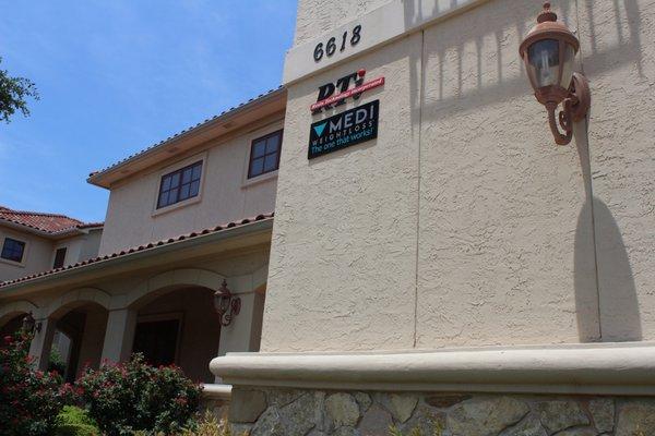 Our office is tucked back in the offices located in front of Mira Vista.