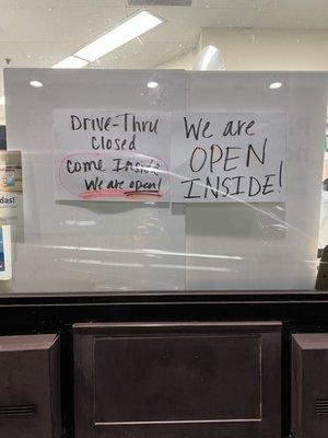 Don't trust the drive through hours.