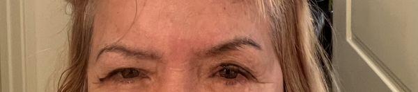 Brows before permanent makeup.