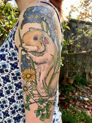 Memorial tattoo for my beloved guinea pig, Daisy