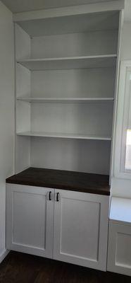 Cabinet and shelves - left