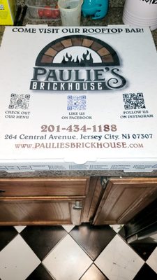 Pizza Box (12/11/22). @PauliesBrickhouse #JerseyCity #NewJersey #ItalianFood #Pizza