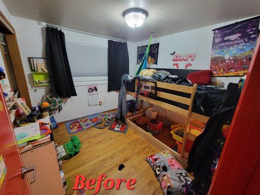 Child's bedroom 
This client requested  I clean & organize   for these results! 
Yes I do both !