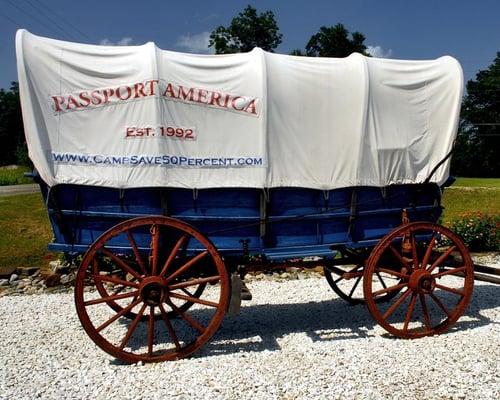 Conestoga Wagon in front of our office on Beatline Road in Long Beach, MS