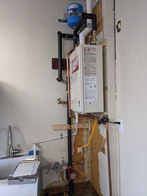 Finished tankless water heater install