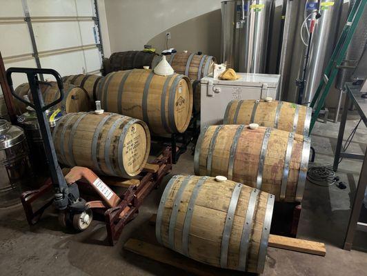 Wine and meads in the barrel