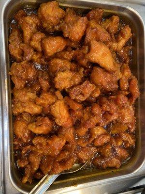 Orange chicken or Honey chicken with our special orange sauce. It is sweet taste.