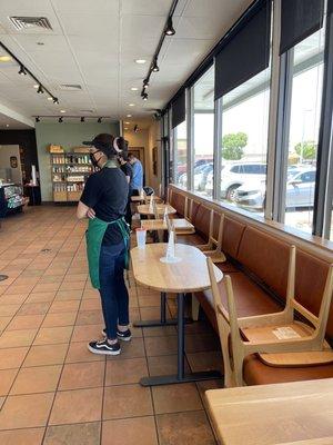 Starbucks, 5-29-21, leading the charge in being behind the times - still insisting on no indoor seating