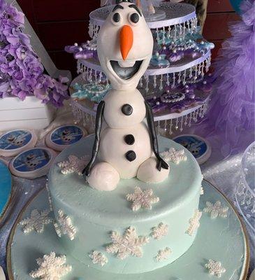 Custom Olaf cake