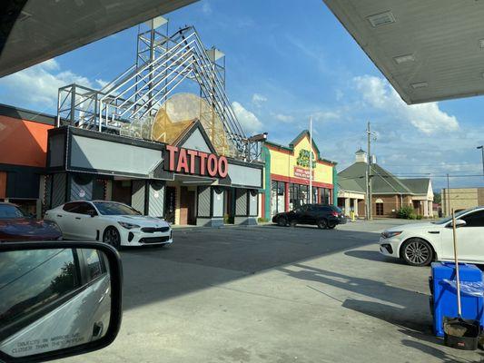 A view from the pumps.