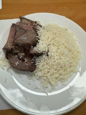 Sirloin beef with white rice