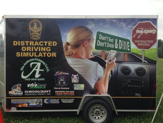 Partnering with the Va State Police on July 18th with their Distracted Driving Simulator in Arlington, VA