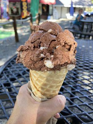 Massive single scoop waffle cone!