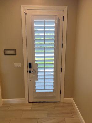 Plantation shutter on front door